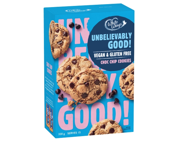 White Wings Cookie Mix Unbelievably Good Choc Chip Vegan & Gluten Free 320g