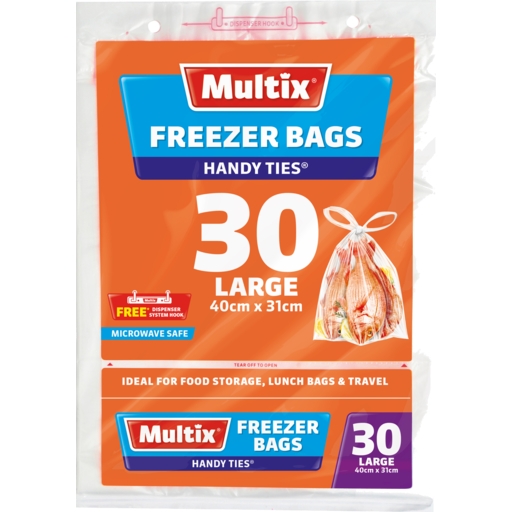 Multix Large Freezer Bags With Handles 40cm x 31cm 30 Pack