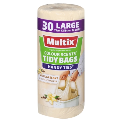 Multix Handy Ties Tidy Bag Vanilla Large 34lt 30 Pack