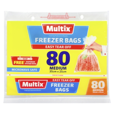 Multix Freezer Bags Tear Off Medium 80 Pack