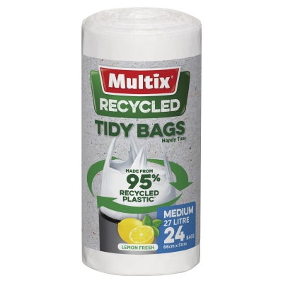 Multix Recycled Kitchen Tidy Bags Lemon Scented Medium 24 Pack