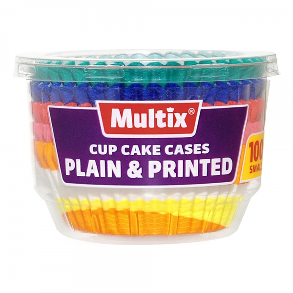 Multix Cupcake Cases Plain & Patterned 100 Pack