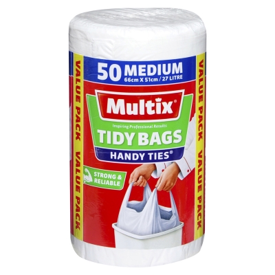 Multix Handy Ties Tidy Bags Medium 27lt 50 Pack
