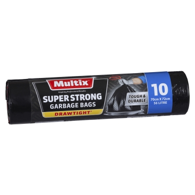 Multix Drawstring Super Strong Garbage Bag 56lt 10 Pack