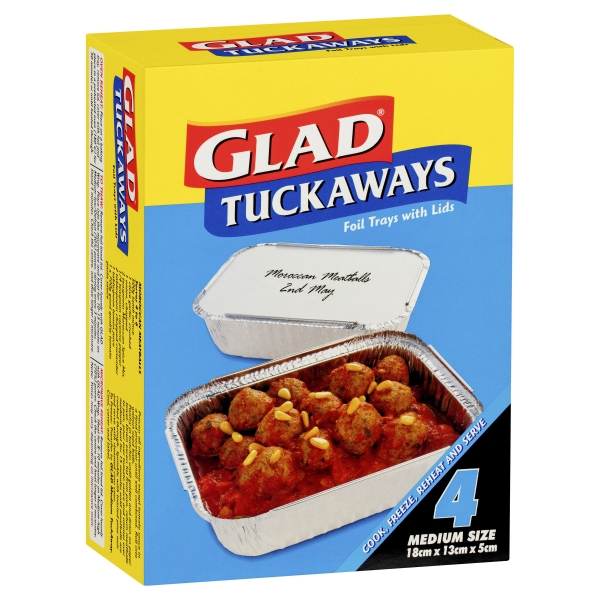 Glad Tuckaways Foil Trays Medium 4 Pack