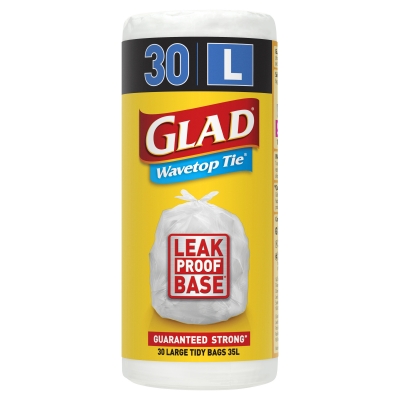 Glad Wavetop Tie Bags Large 35lt 30 Pack