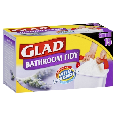 Glad Drawstring Bathroom Tidy Bags Lavender Small 12lt 15 Pack
