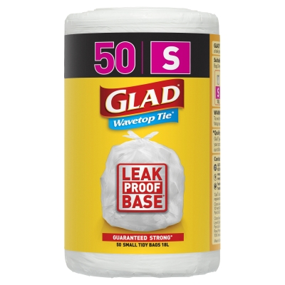 Glad Wavetop Tie Bags Small 18lt 50 Pack