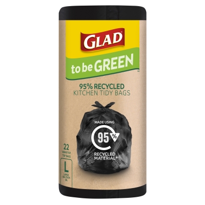 Glad Kitchen Tidy Wavetop Bags Recycled Large 35lt 22 Pack