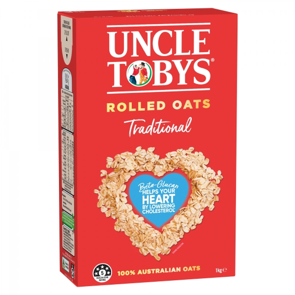 Uncle Tobys Rolled Oats Traditional 1kg