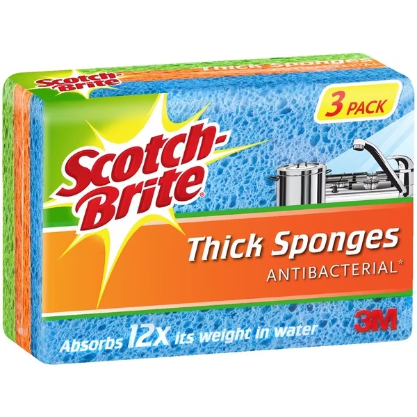 Scotch Brite Thick Sponges 3 Pack