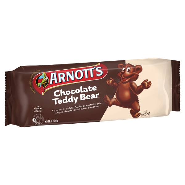 Arnott's Teddy Bear Biscuits Chocolate 200g