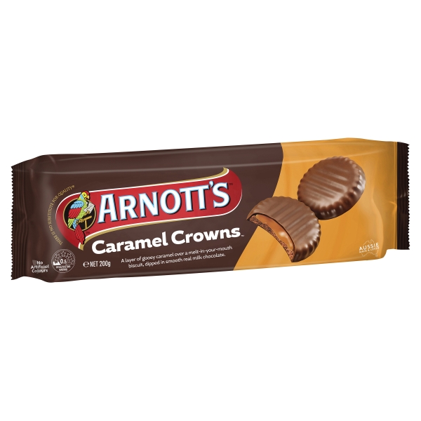 Arnott's Biscuits Caramel Crowns 200g
