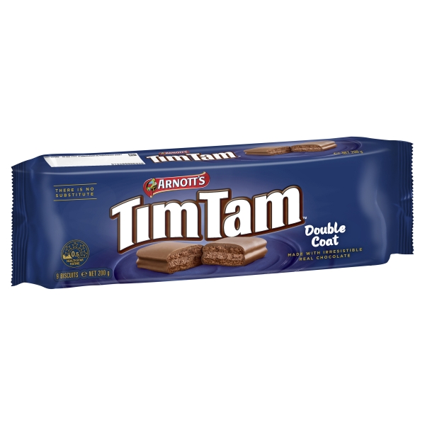 Arnott's Tim Tam Chocolate Biscuits Double Coat 200g