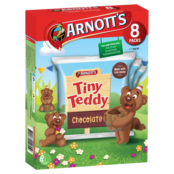 Arnott's Tiny Teddy Chocolate 8 Pack 200g