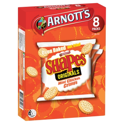 Arnott's Shapes Originals Mini Chicken Crimpy 8 Pack 200g