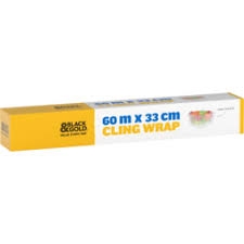 Black & Gold Cling Wrap 33cm x 60m