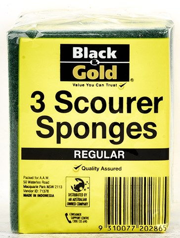 Black & Gold Scourer Sponges 3 Pack