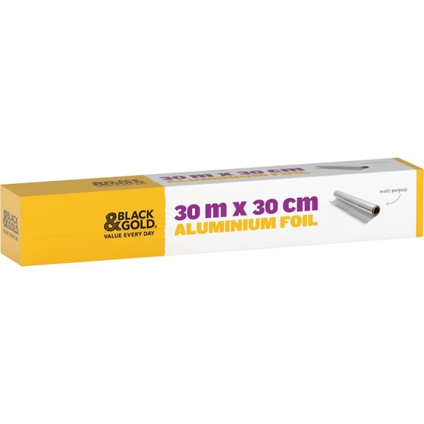 Black & Gold Aluminium Foil 30m x 30cm