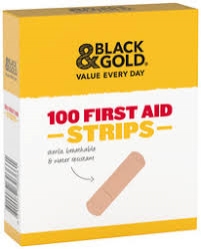 Black & Gold First Aid Strips 100 Pack