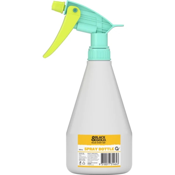Black & Gold Spray Trigger Bottle 500ml