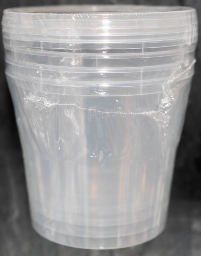 Black & Gold Container Round 700ml 4 Pack