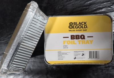Black & Gold Foil Tray & Lid 6 Pack