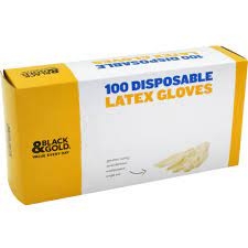 Black & Gold Latex Gloves 100 Pack