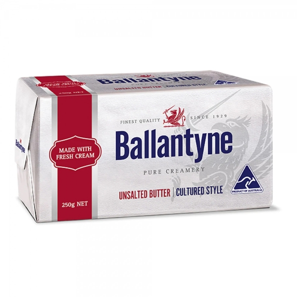 Ballantyne Cultured Style Butter Unsalted 250g