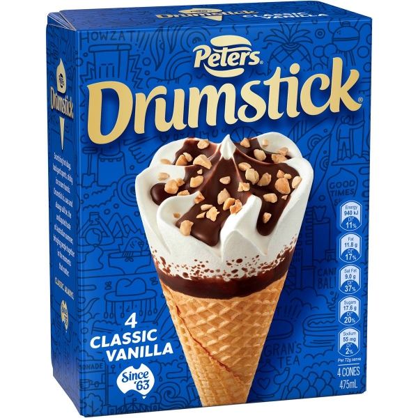 Peters Drumstick Classic Vanilla 4 Pack