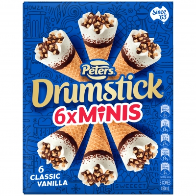 Peters Drumstick Classic Vanilla Minis 6 Pack