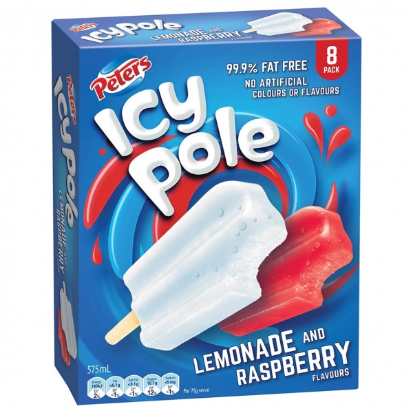 Peters Icy Pole Lemon & Raspberry 8 Pack | Adelaide's Finest Supermarkets