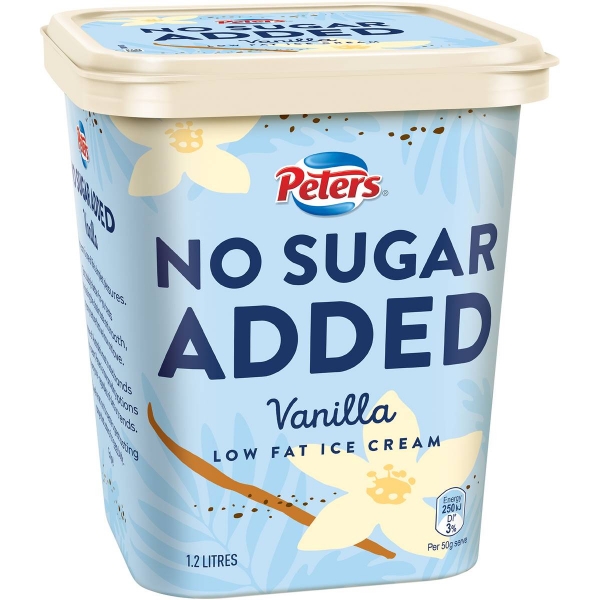 Peters Light & Creamy Ice Cream Vanilla No Added Sugar 1.2lt