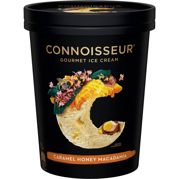 Connoisseur Ice Cream Caramel Honey Macadamia 1lt