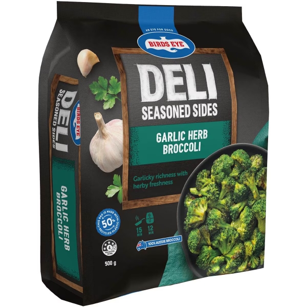 Birds Eye Deli Seasoned Sides Garlic Herb Broccoli 500g