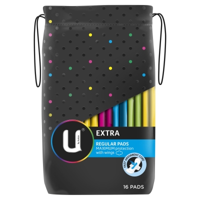 U By Kotex Extra Pads Wings Regular 16 Pack