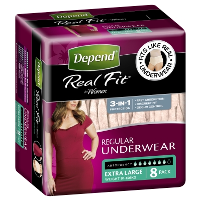 Depend Real Fit Underwear Female Extra Large 8 Pack