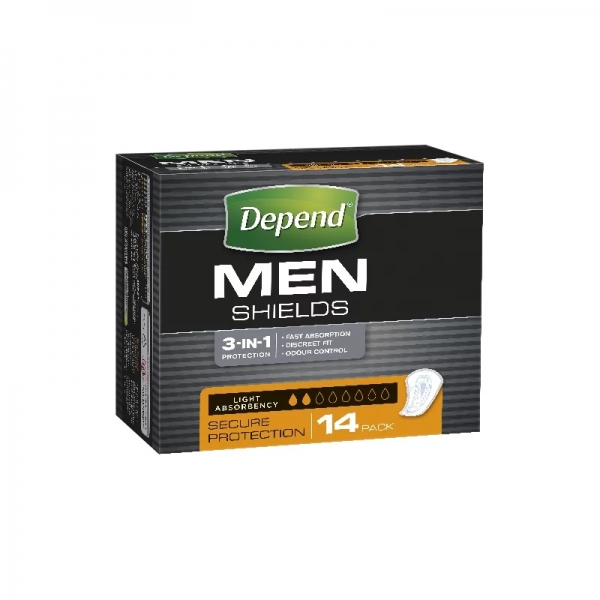 Depend Shields Men Light 14 Pack