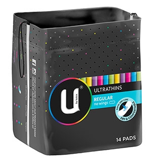 U By Kotex Ultrathins No Wings Regular 14 Pack