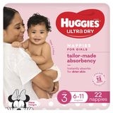 Huggies Nappies Crawler Girl Size 3 6-11kg 22 Pack
