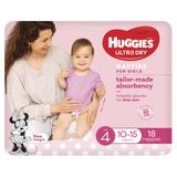 Huggies Nappies Toddler Girl Size 4 10-15kg 18 Pack