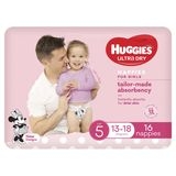 Huggies Nappies Walker Girl Size 5 13-18kg 16 Pack
