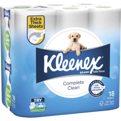 Kleenex Toilet Roll Complete Clean 18 Pack