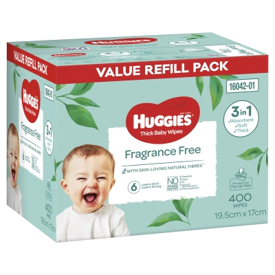 Huggies Baby Wipes Fragrance Free 400 Pack