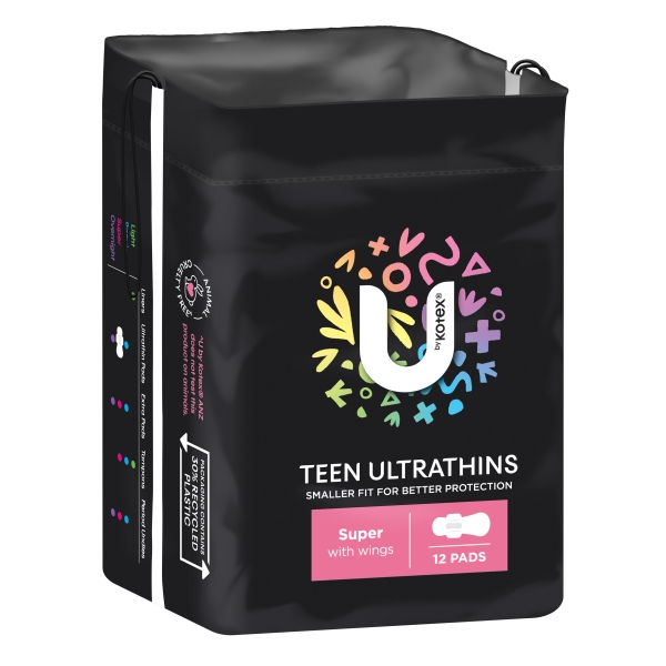 U by Kotex Teen Ultrathins Super 12 Pack