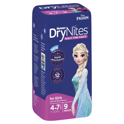 Huggies Drynites Girl 4-7 Years 9 Pack