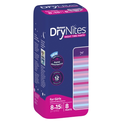 Huggies Drynites Girls 8-15 Years 8 Pack