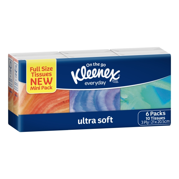 Kleenex Tissues Every Day Pocket Pack 6 Pack