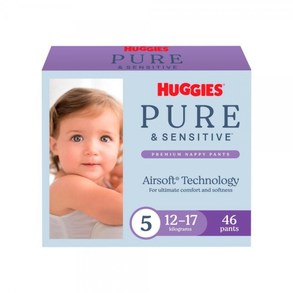 Huggies Nappy Pants Pure & Sensitive Size 5 46 Pack