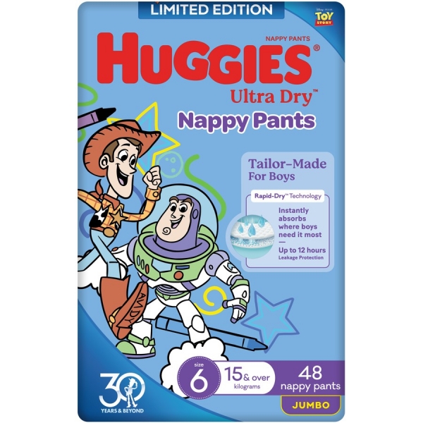 Huggies Nappy Pants Boy Size 6 15+kg 48 Pack